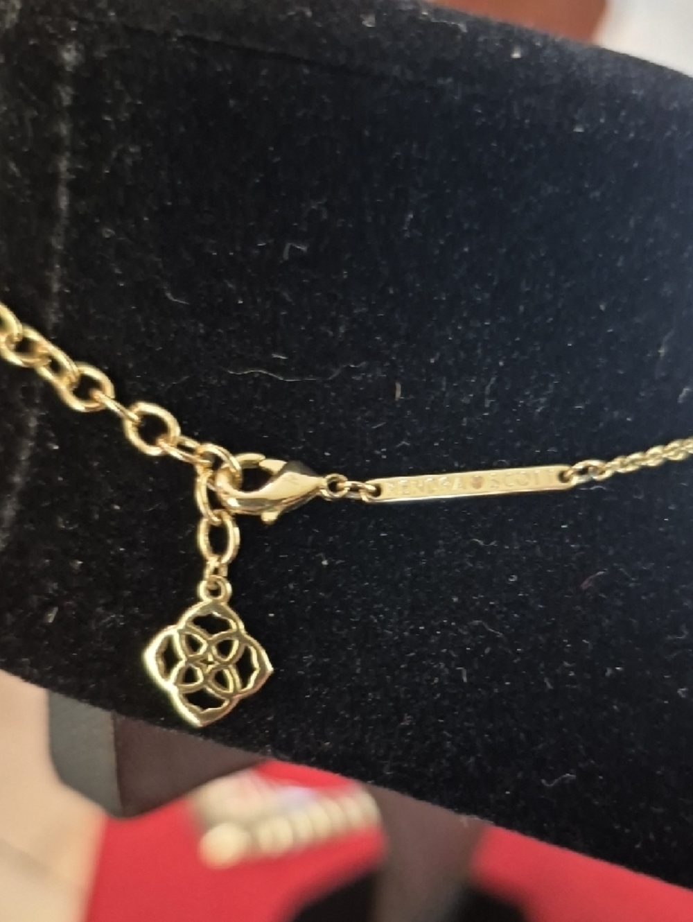 Kendra Scott Gold Necklace with Pink Oval Stone - Picture 2 of 4